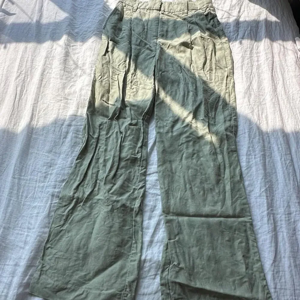 Green linen pants from wilfred